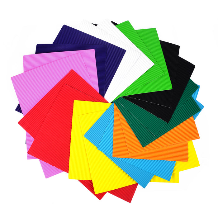 20 Blatt Bastel-Wellpappe, 10 verschiedene Farben, doppelseitig gefärbt