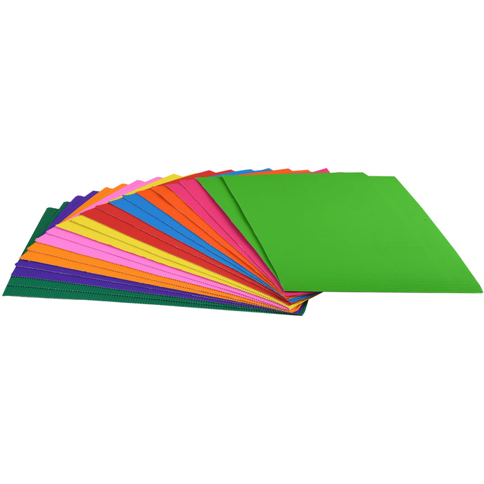 ewtshop®  20 Blatt Bastel-Wellpappe, 10 Verschiedene tolle Farben, doppelseitig gefärbt, DIN A3
