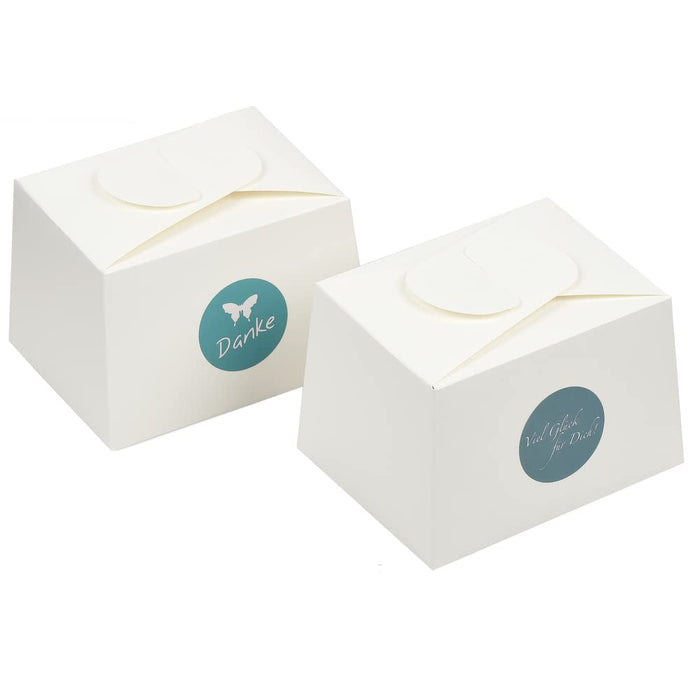 ewtshop® 12 Boxen in beige + Geschenkaufkleber für Kuchen, Kekse, Cupcakes Aber auch Geschenke Aller Art