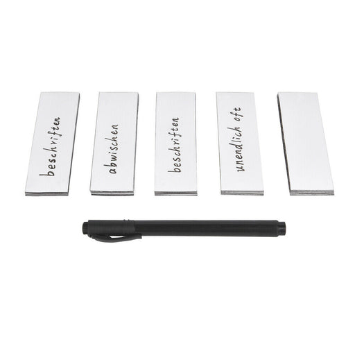 ewtshop 30 beschreibbare Magnetstreifen mit Stift, weiß - 100 x 30 mm - ewtshop