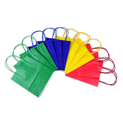 ewtshop24 Geschenktüten mit Henkel, Geschenktaschen aus Kraftpapier in 4 Farben - ewtshop