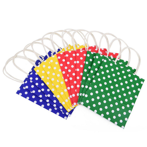 24 Geschenktüten mit Henkel aus Kraftpapier in 4 verschiedenen Designs/ Farben - ewtshop