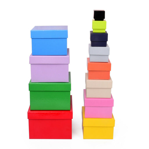 ewtshop Geschenkboxen, 12 Farben und Größen, 12er Set, stabiles Material - ewtshop