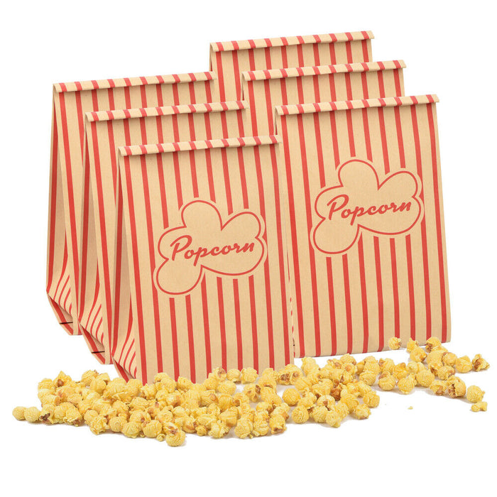 ewtshop® 100 Kraftpapier Popcorntüten im Vintagestyle, öl- und fettabweisend