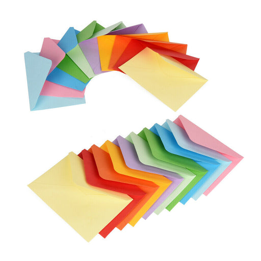 ewtshop Mini-Umschläge, farbig 100 Stück, 10 Farben, 11,7 x 8,2 cm - ewtshop