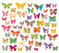 50 x Schmetterlinge, Wandsticker, Fenstersticker, Fensterbilder Schmetterlinge - ewtshop