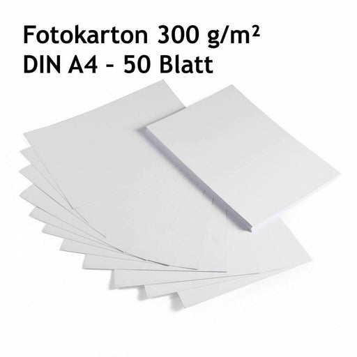 Fotokarton, Bastelkarton weiß, 50 Blatt, DIN A4, hochwertige Qualität, 300 g/m² - ewtshop