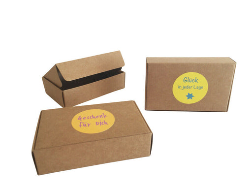 12 braune Geschenkboxen "Natur" für kleine Geschenke, Candy-Boxen, 24 Aufkleber - ewtshop