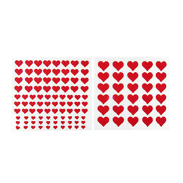 122 Herzen-Aufkleber, Herzsticker in Rot, 4 verschiedene Größen, selbsthaftend - ewtshop
