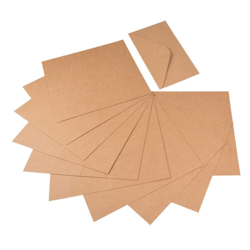 60 tlg. Set Kraftpapier Klappkarten und Briefumschläge aus Naturkarton - ewtshop