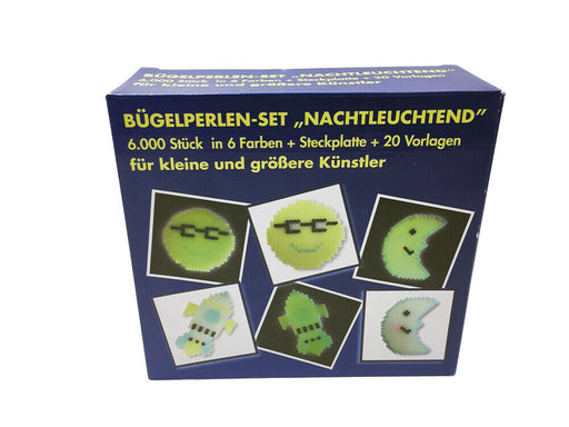 ewtshopBügelperlenset, nachtleuchtend, 6000 Bügelperlen in 6 Farben+Steckplatte - ewtshop