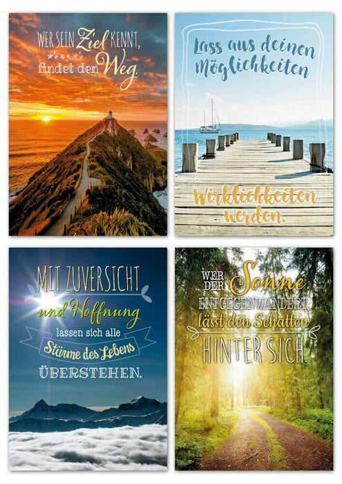 ewtshop 20er Postkarten Set Motivation mit 20 Sprüchen & Zitaten, Grußkarte - ewtshop