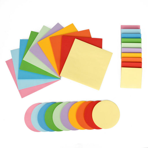 ewtshopJumbo-Set Origami-Papier, Faltpapier, 3 Formate, 1000 Blatt in 10 Farben - ewtshop