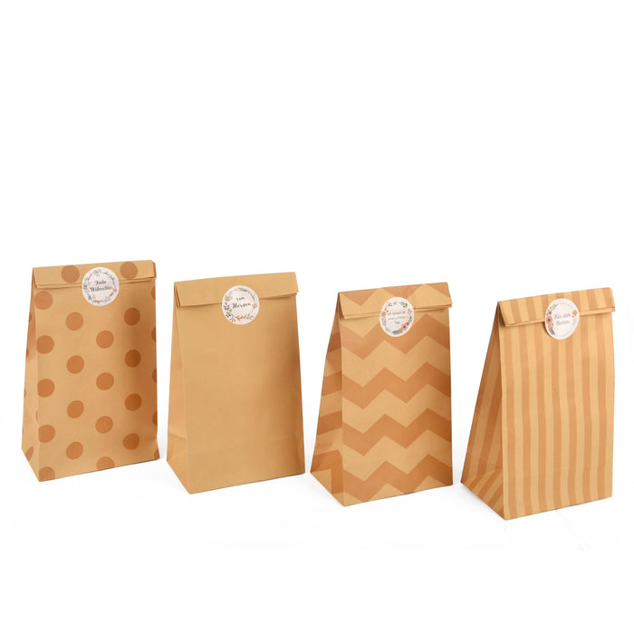 ewtshop® 40 Geschenktüten Geschenktaschen Beutel mit 105 Stickern Aufklebern zum Verpacken von allerlei Geschenken