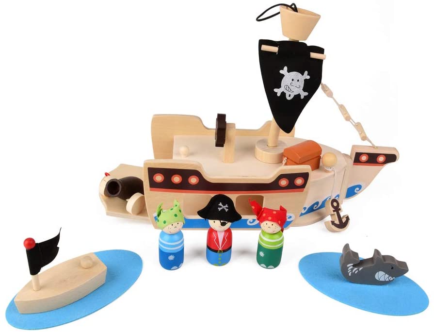 ewtshop Piratenschiff aus Holz zum Spielen - ewtshop
