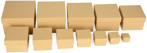 ewtshop® Geschenkboxen, 12er Set, stabiles Material mit feinem Kraftpapier überzogen, Kraftpapierboxen, auch für Scrapbooking - ewtshop
