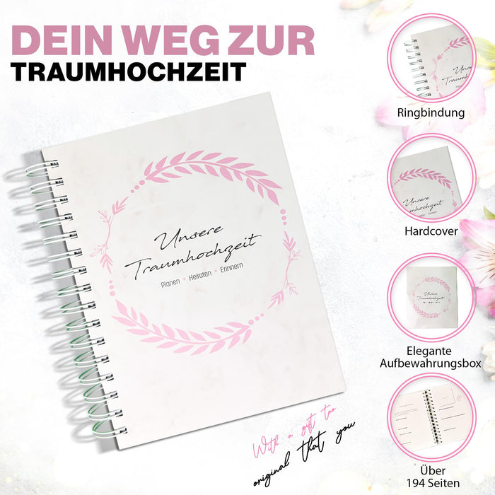 ewtshop® Hochzeitsplaner Planung Erinnerung Schritt für Schritt in die Hochzeit