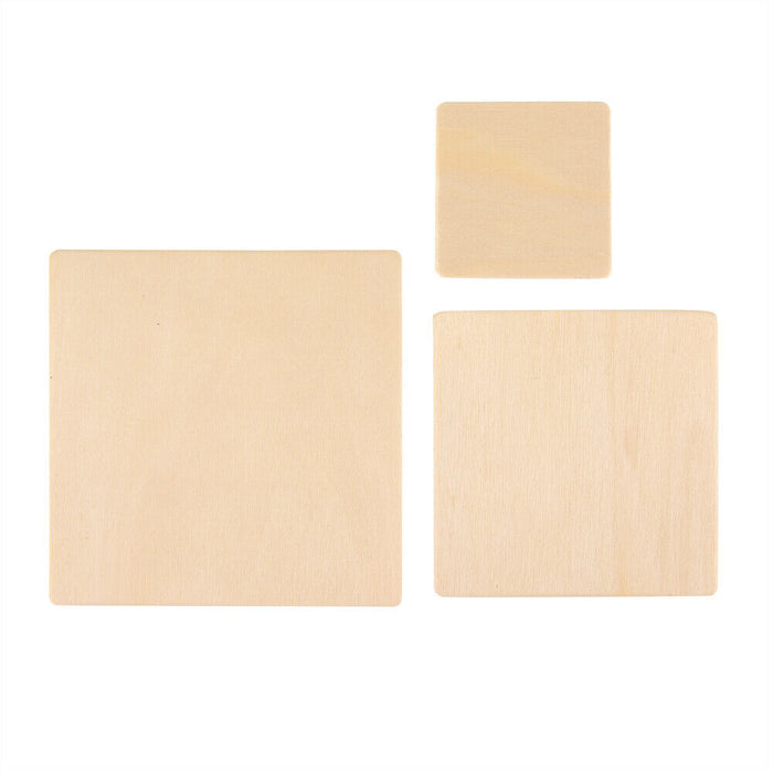 ewtshop 40 Holz-Quadrate, 3 Größen: 10 cm + 8 cm + 5 cm, für Bastelarbeiten