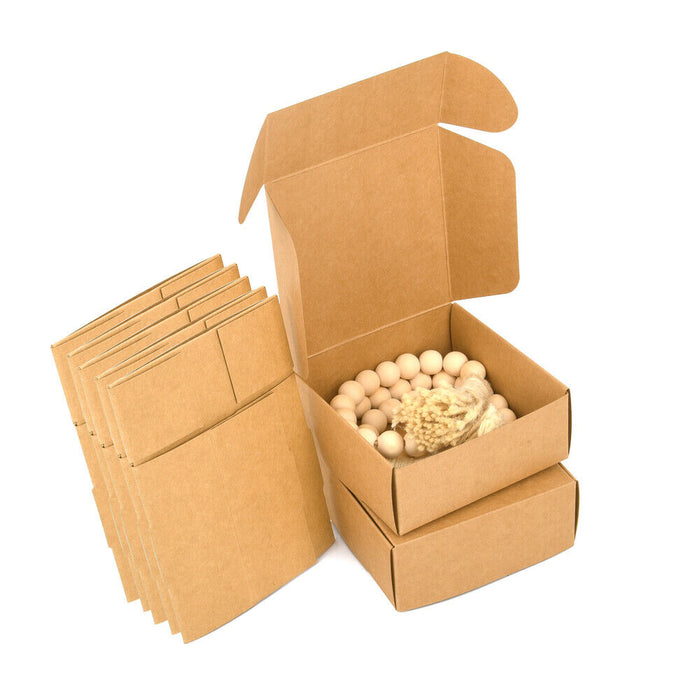 ewtshop Faltgeschenkboxen braun, Boxen aus Naturkarton, für Kekse, 20er Set