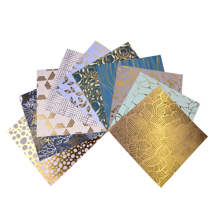 ewtshop 2 Blöcke Designpapier HOTFOIL, 25x25cm, 20 Designs, Goldfolie - ewtshop