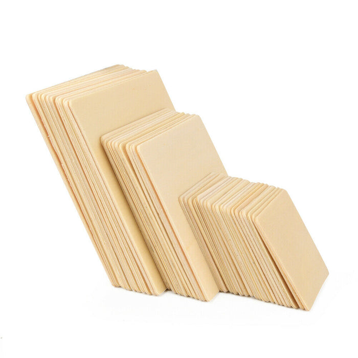 ewtshop 40 Holz-Quadrate, 3 Größen: 10 cm + 8 cm + 5 cm, für Bastelarbeiten