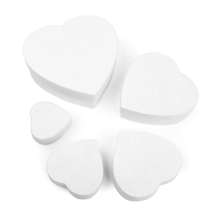 ewtshop Kraftpapierboxen in Herzform, 5 Stück, weiß, 5 Verschiedene Größen