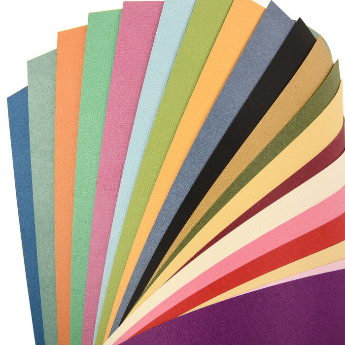 ewtshop 20 Blatt Strukturpapier, leinengeprägt, 20 Farben, 230 g/m², Scrapbooki